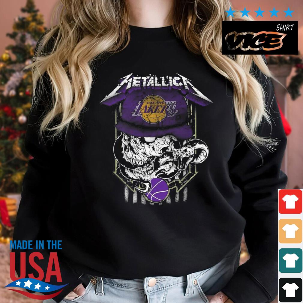 Metallica Skull Snake Los Angeles Lakers NFL Shirt Sweater den