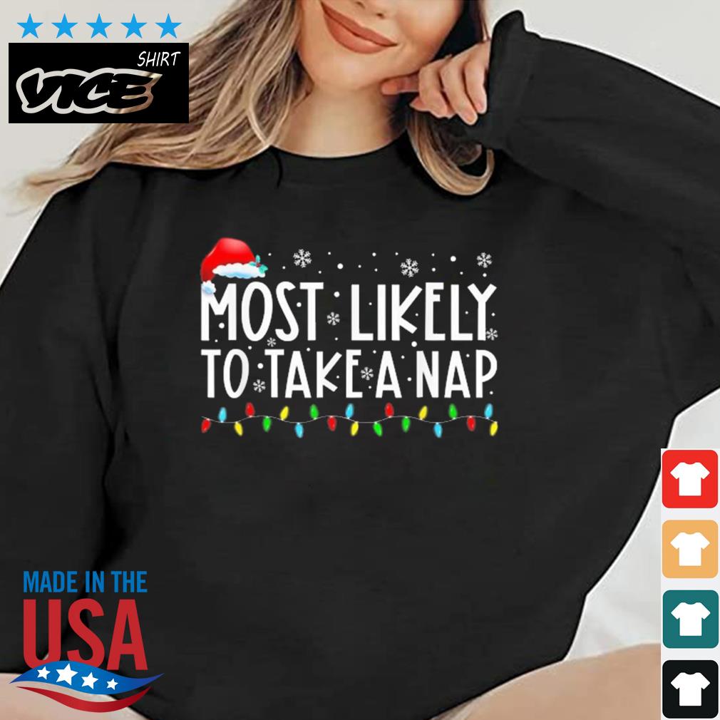 Most Likely To Take A Nap Christmas Lights Sweater