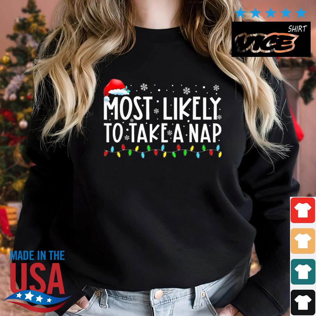 Most Likely To Take A Nap Christmas Lights Sweater Sweater den