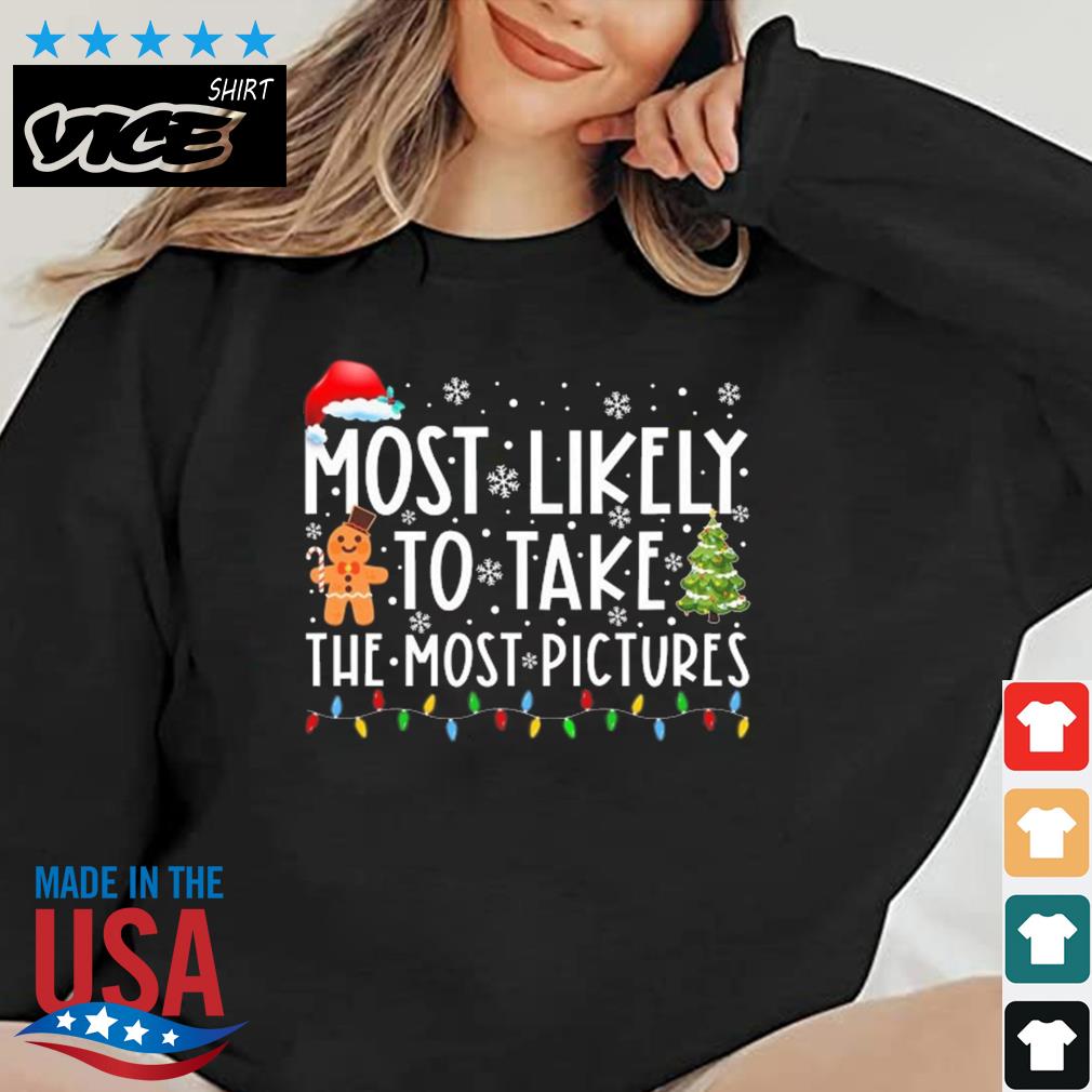 Most Likely To Take The Most Pictures Family Christmas Lights Sweater