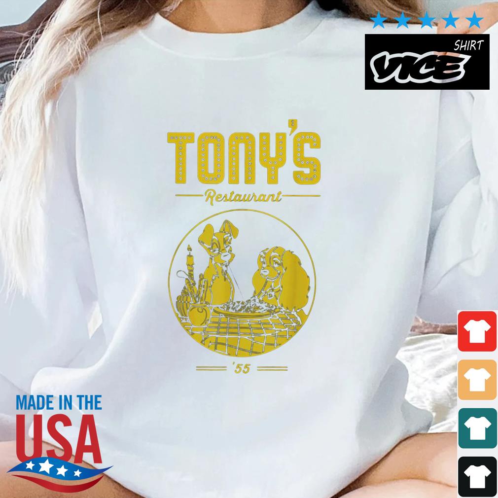 Tony's Restaurant Cartoon Lady And The Tramp Logo Shirt