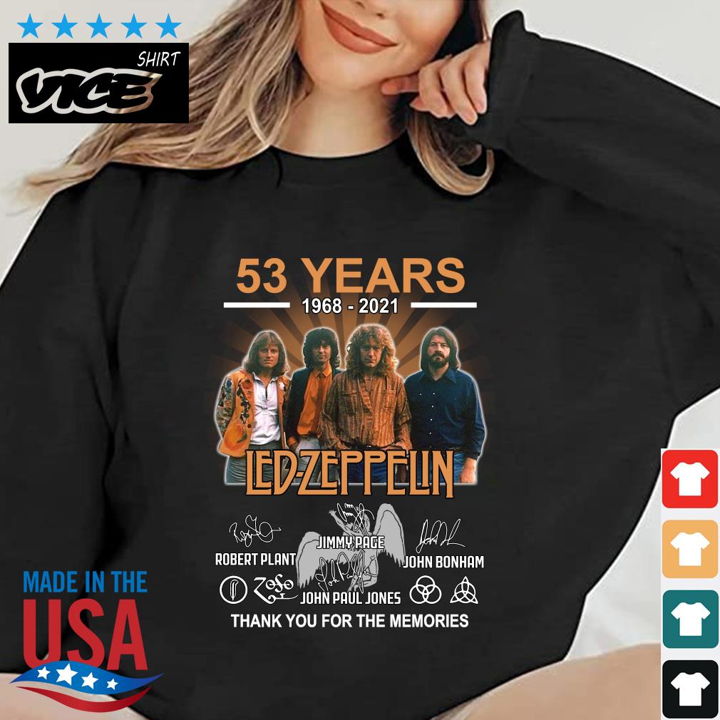 Official 54 Years 1968 2022 Led Zeppelin Signatures Thank You Men's Shirt