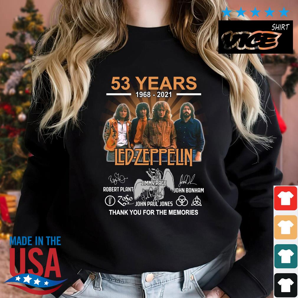 Official 54 Years 1968 2022 Led Zeppelin Signatures Thank You Men's Shirt Sweater den