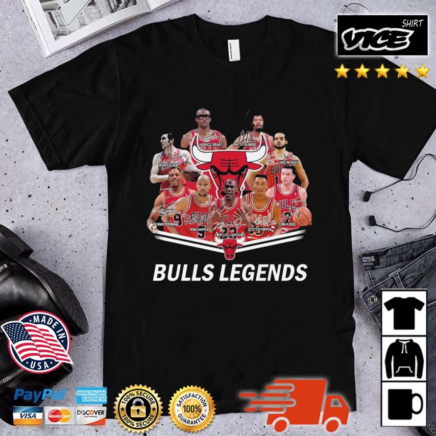 Chicago Bulls Legends Team Football Signatures shirt