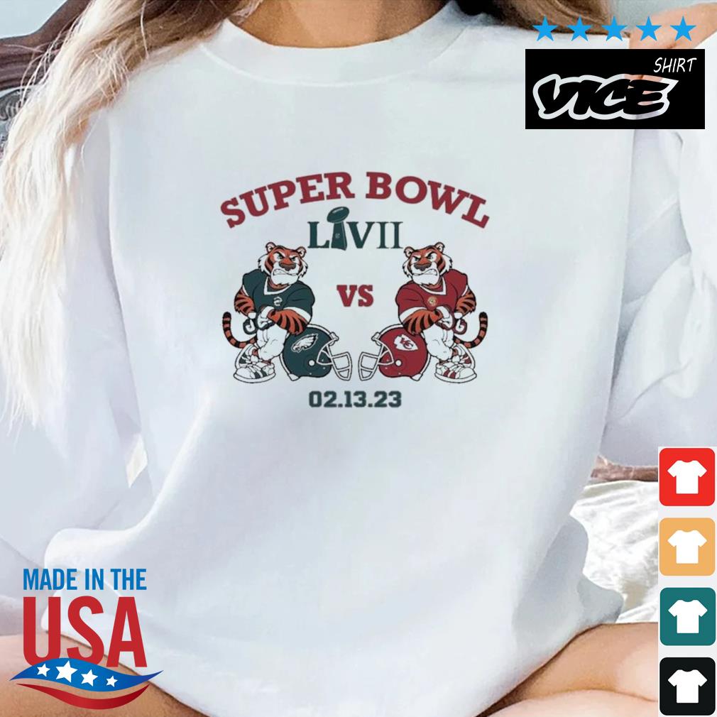 Hot Super Bowl LVII 2023 Tigers Philadelphia Eagles Vs Kansas City Chiefs Shirt
