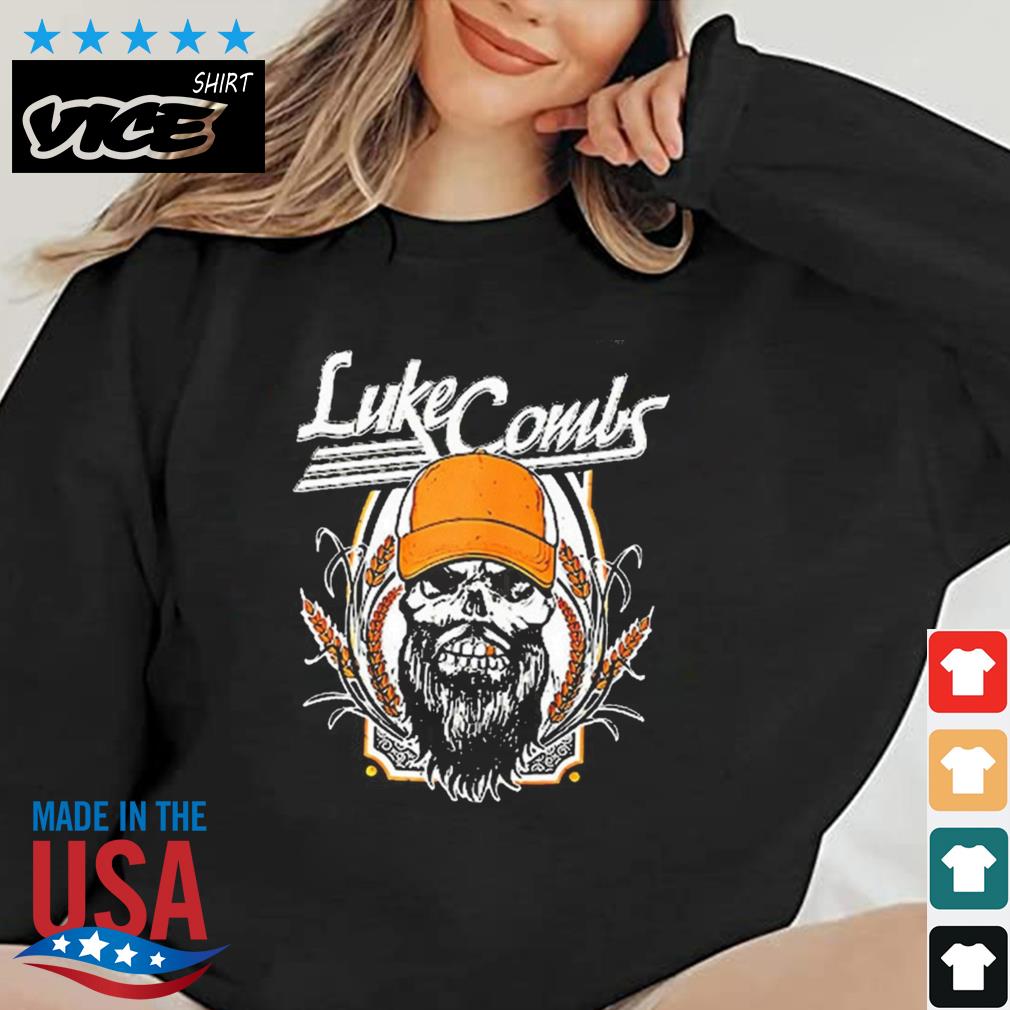 Vintage Cool America Singer Luke Combs Skull Shirt
