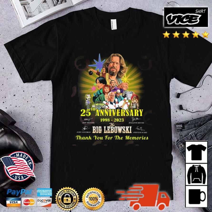 25th Anniversary 1998 – 2023 Big Lebowski Thank You For The Memories Signatures Shirt