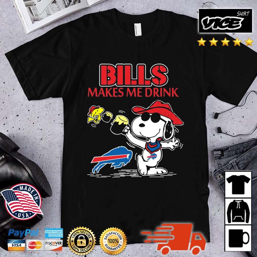 Snoopy And Woodstock Buffalo Bills Makes Me Drinks Shirt