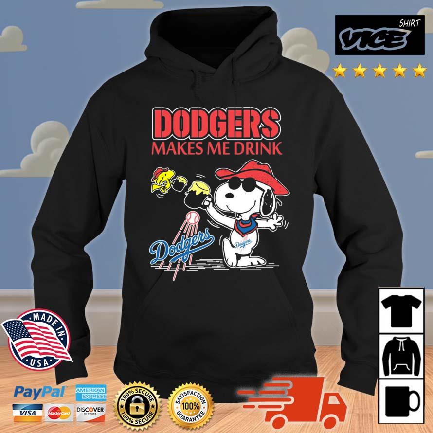 Snoopy And Woodstock Los Angeles Dodgers Makes Me Drinks Shirt Hoodie
