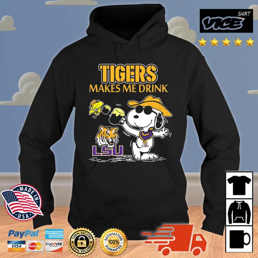 Snoopy And Woodstock LSU Tigers Makes Me Drinks Shirt Hoodie