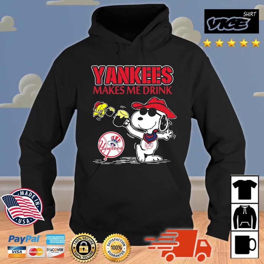 Snoopy And Woodstock New York Yankees Makes Me Drinks Shirt Hoodie