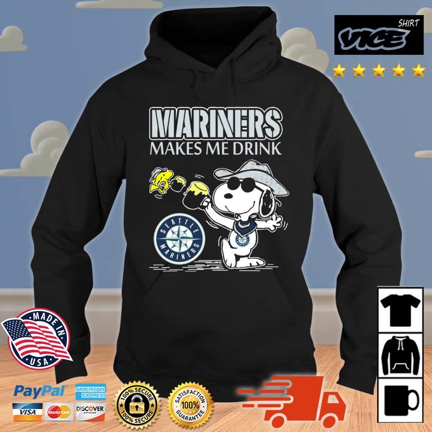 Snoopy And Woodstock Seattle Mariners Makes Me Drinks Shirt Hoodie