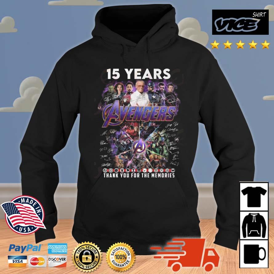 15 Years Avengers All Characters Thank You For The Memories Signatures Shirt Hoodie
