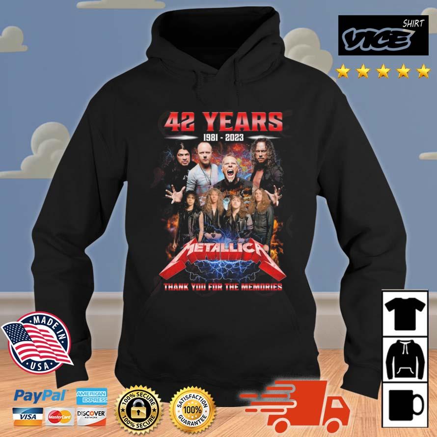42 Years 1981 – 2023 Metallica Thank You For The Memories Red Tone Shirt Hoodie