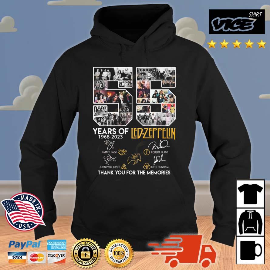 55 Years Of 1968 – 2023 Led Zeppelin Thank You For The Memories Signatures Shirt Hoodie