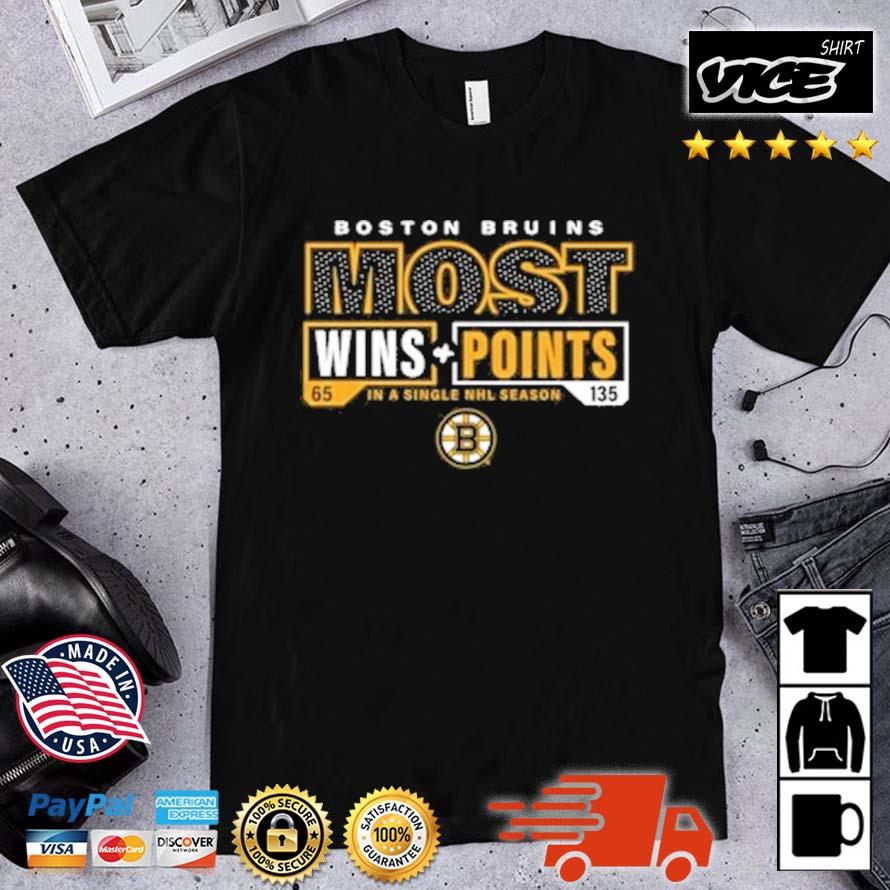 Boston Bruins Most Ever NHL Wins And Points Shirt