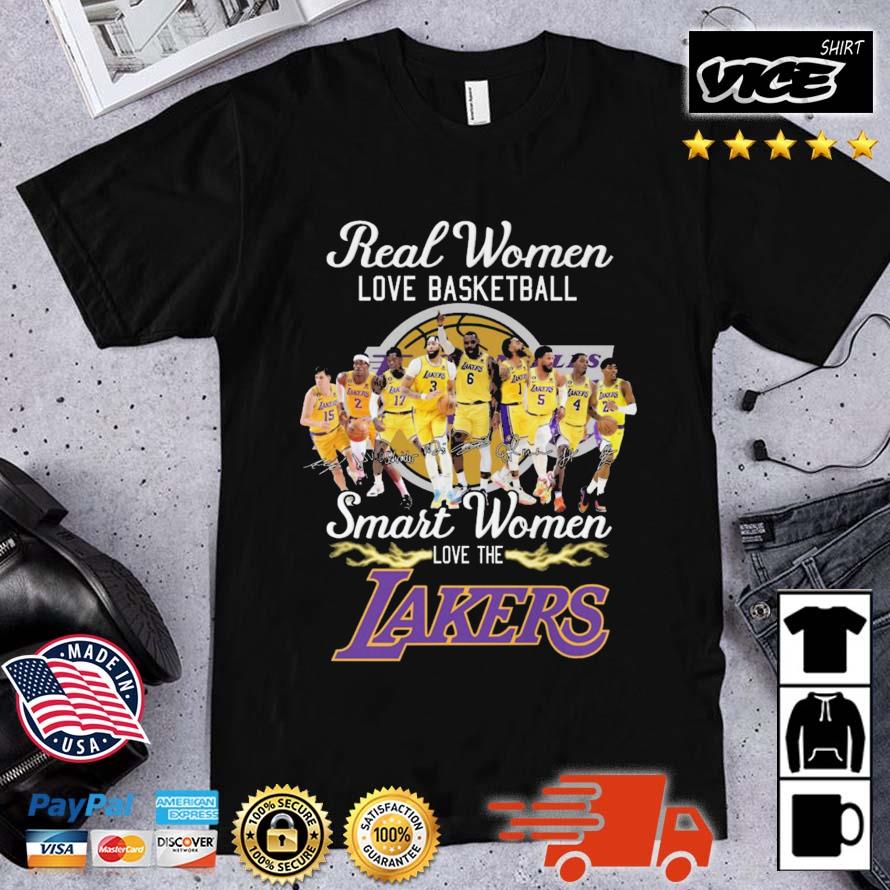 Real Women Love Basketball Smart Women Love The Lakers Players Signatures shirt