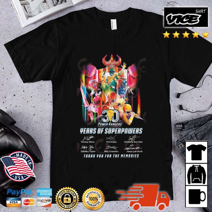 30 Years Of Superpowers 1993 – 2023 Power Rangers Thank Yo For The Memories Signatures Shirt