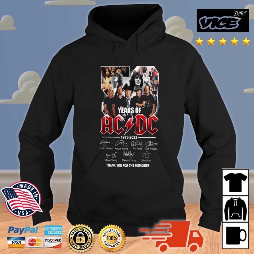 50 years ACDC 1973-2023 Signatures Thank You Shirt Hoodie