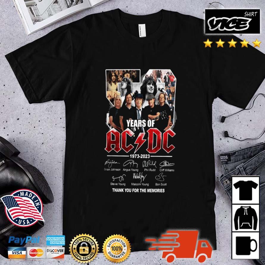 50 years ACDC 1973-2023 Signatures Thank You Shirt