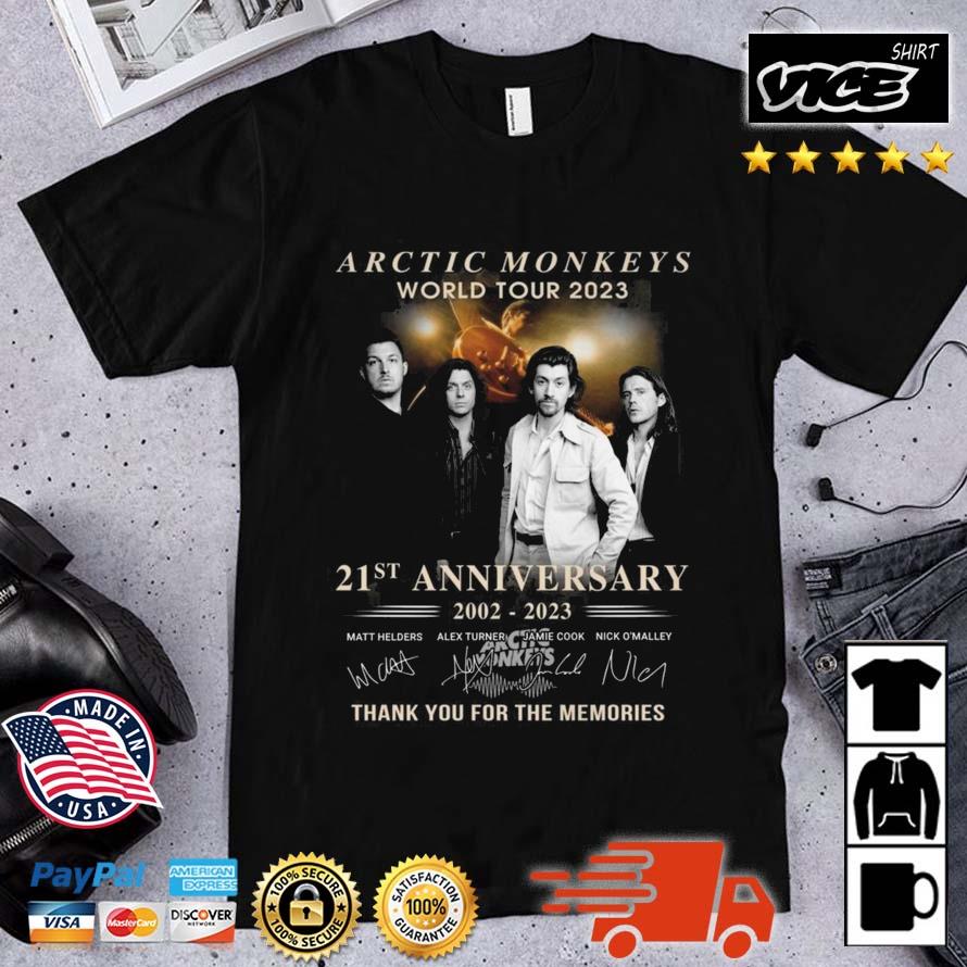 Arctic Monkeys World Tour 2023 21st Anniversary 2002 – 2023 Thank You For The Memories Signatures Shirt