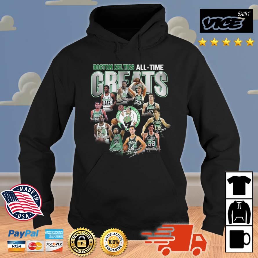 Boston Celtics All-Time Greats Name Player Signatures 2023 Shirt Hoodie