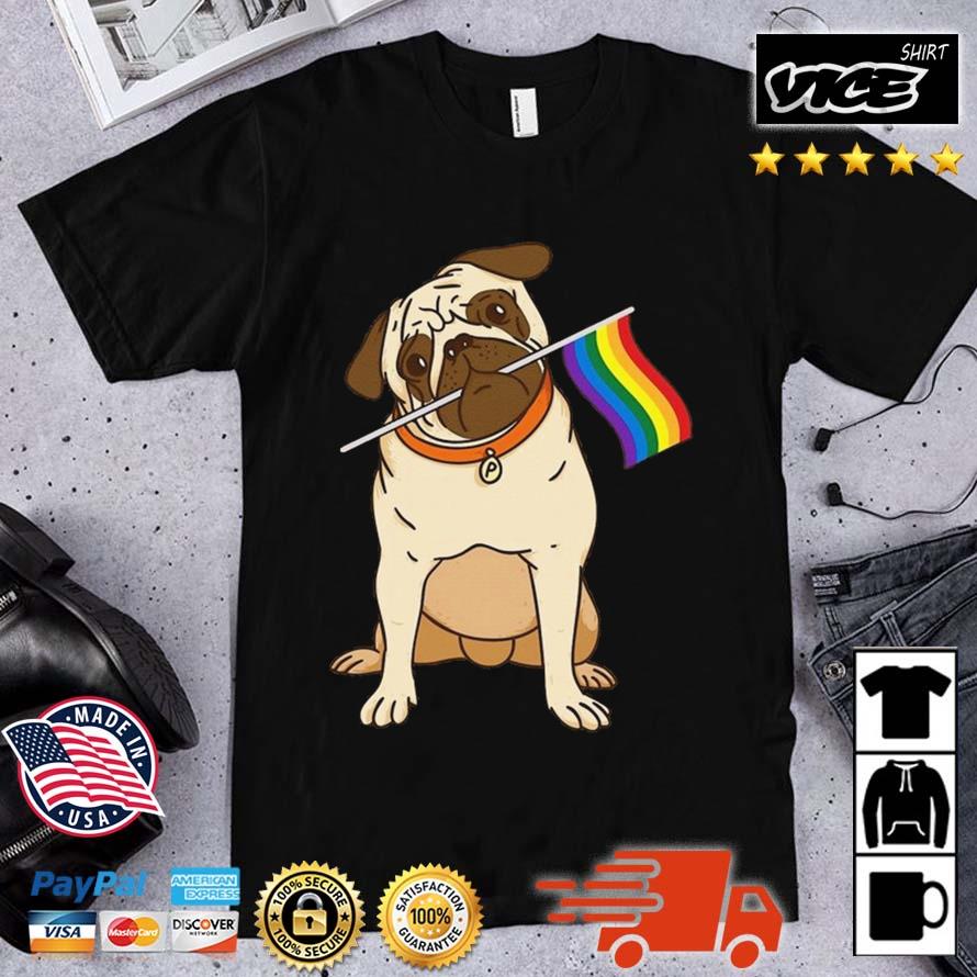 Gay Lesbian Pride Pug LGBT Flag Pride Month Equality Shirt