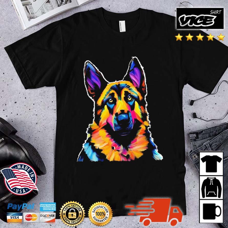 German Shepherd Dog Lover Colorful Artistic Mom Shirt