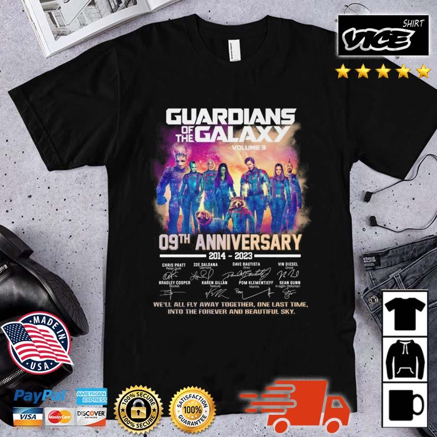 Guardians Of The Galaxy Volume 3 09th Anniversary 2014 – 2023 Signatures Shirt