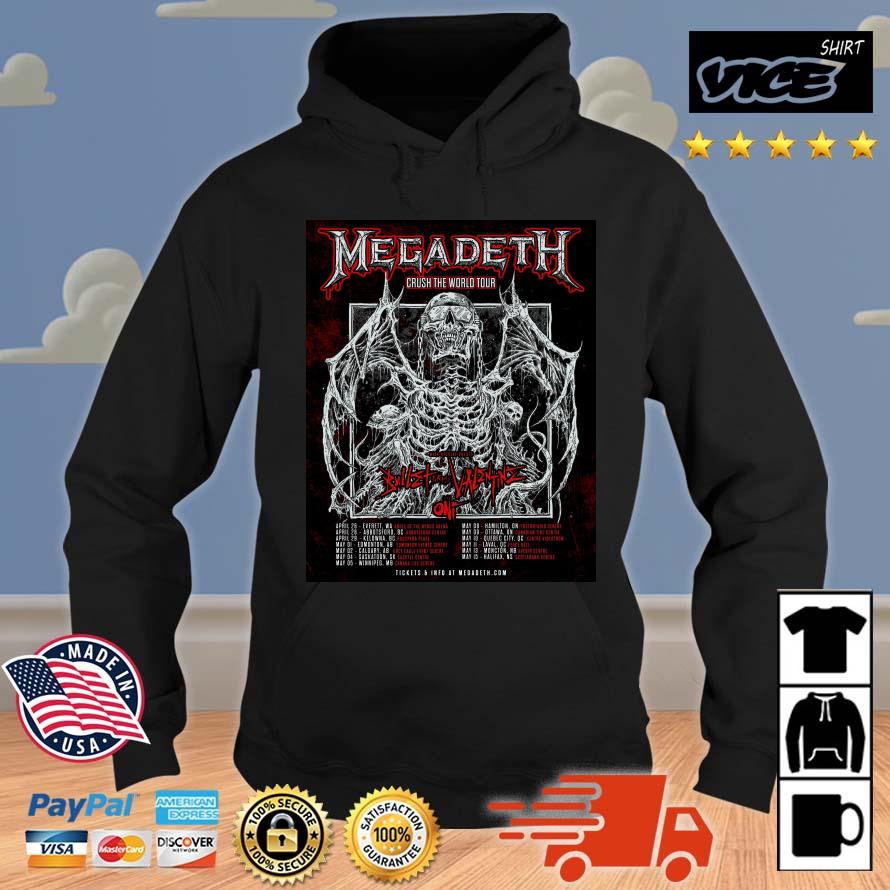 Nice Megadeth Bullet For My Valentine and Oni Crush The World Tour Shirt Hoodie