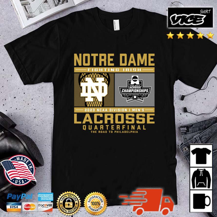 Official Notre Dame Fighting Irish 2023 NCAA Division I Men's Lacrosse Quarterfinal shirt