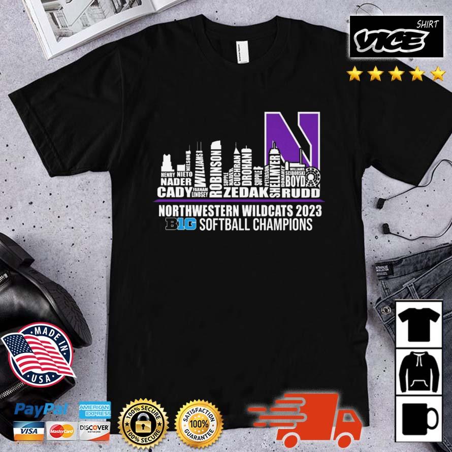 Premium Northwestern Wildcats Skyline 2023 Big Softball Champions shirt