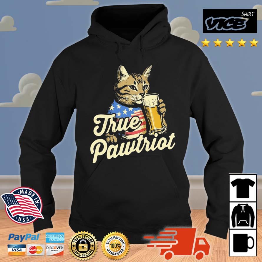True Pawtriot Cat Beer USA Flag Shirt Hoodie