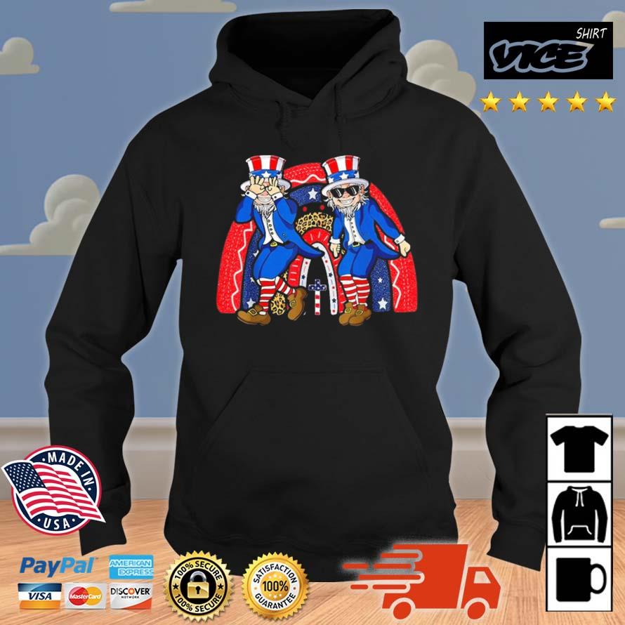 Uncle Sam Griddy Dance Funny 4th Of July Rainbow USA Flag Shirt Hoodie