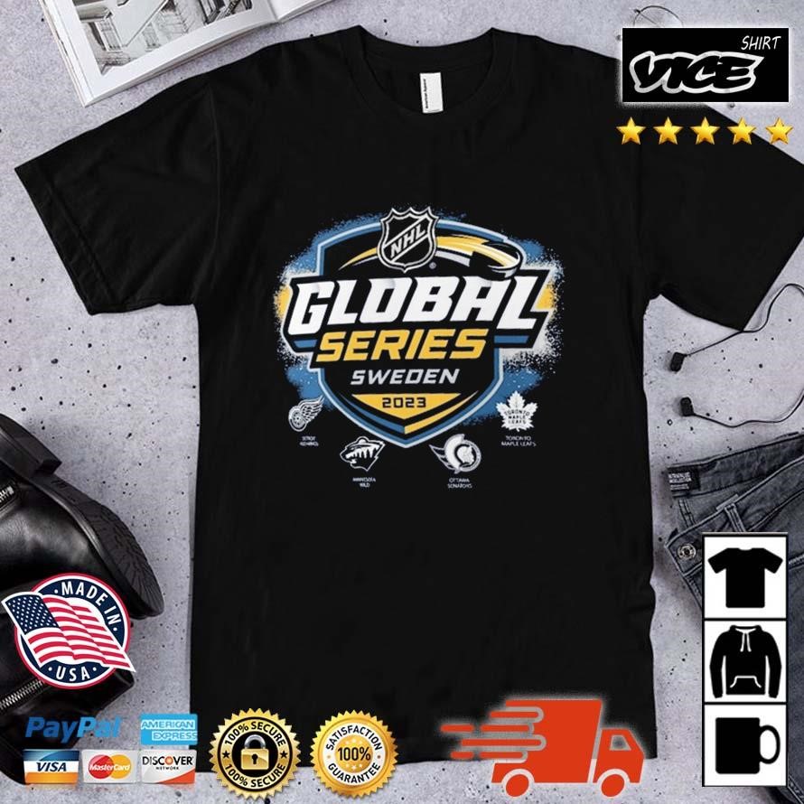 Official 2023 NHL Global Series Sweden Four Teams T-Shirt, hoodie
