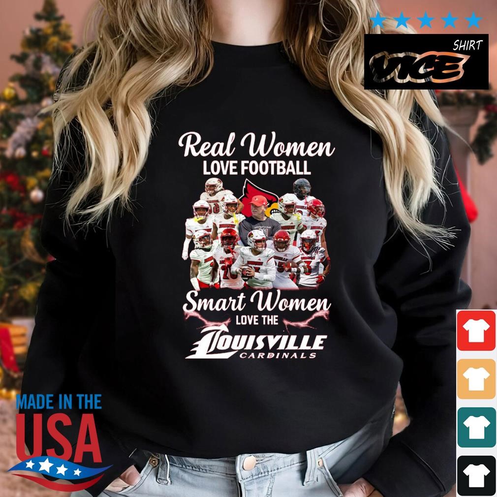 Real women love football smart women love the Louisville Cardinals 2023  logo shirt, hoodie, sweater, long sleeve and tank top